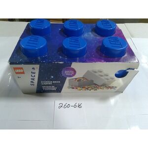 LEGO Storage Brick 6 Knobs Space Galaxy Blue Kids Toy Organizer Box 15in